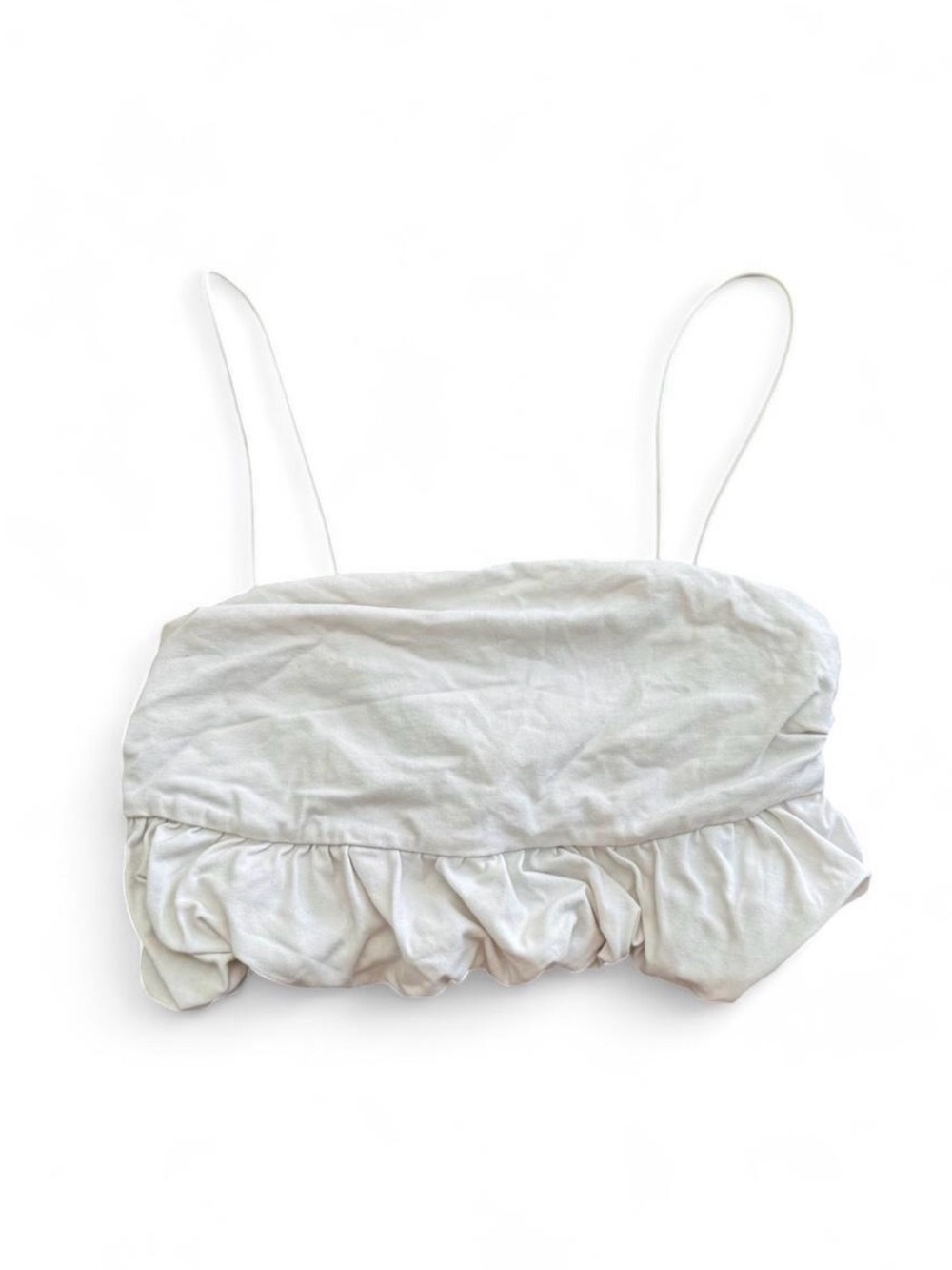 Urban Outfitters White Bandeau Ruffle Top
